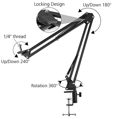 Overhead Video Stand Phone Holder Articulating Arm Phone Mount Table Top ChromLives Scissor Boom Arm Articulating Phone Stand Tablet Phone Holder for Streaming Phone Baking Crafting
