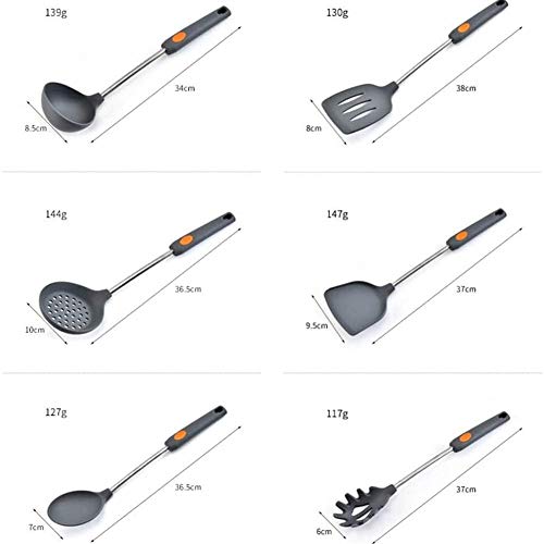 Mango de Acero Inoxidable, espátula, Cuchara para Sopa, Pala Gruesa, Cuchara para arroz antiescaldado, Pala para freír, Juego de Utensilios de Cocina