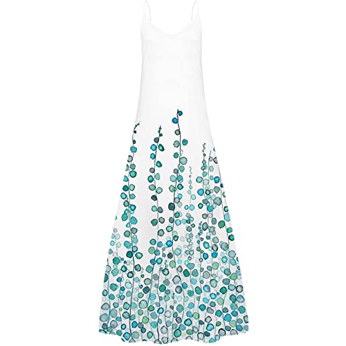 Smidow Summer Maxi Dresses For Women 2023 Sexy Beach Flowy Long Dress Boho Floral Sleeveless V Neck Sundress Loose Casual #TOP3