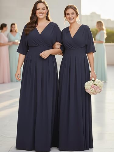 Image of KOH KOH Womens Long Pleated Flowy Modest Evening Wedding Guest Maxi Dress