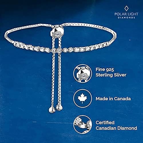 Image of Polar Light Signature Canadian Diamond Charm Bracelet in .925 Sterling Silver - Choice of Rolo or Paperclip Style Chain