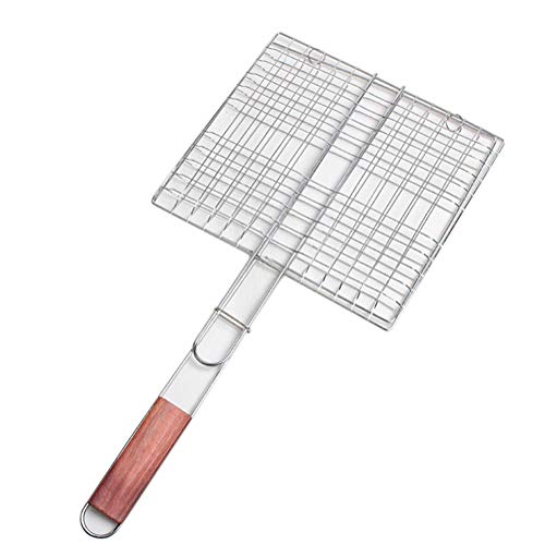 DaoRier Portable Stainless Steel Barbecue Grill Basket for Fish, Vegetables, Steak, Shrimp