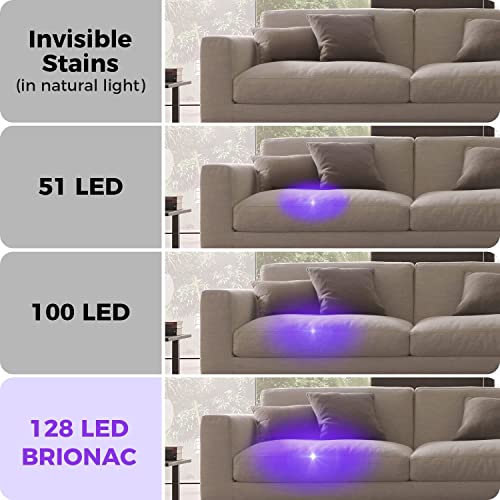 Brionac Uv Flashlight Black Light, Super Bright 128 Led 395Nm Ultraviolet Flashlight, Pet Urine Detector Light For Dog Cat, Uv Light With Safety Glasses For Scorpions Hunting, Dry Stains #TOP4