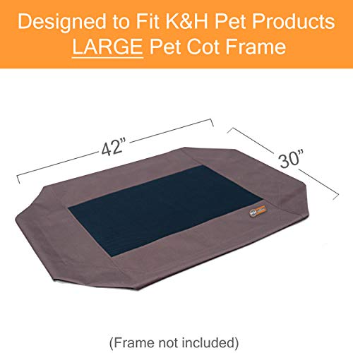 K&H Pet Products Original Pet Cot Replacement Cover (Cot Sold Separately) - Chocolate/Black Mesh, Large 30 X 42 Inches
