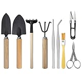 Mini-Werkzeugset: Das Reparaturset für Zimmerpflanzenwerkzeuge enthält 2 Schaufeln, 2 Rechen, 2 Pinzetten, 2 Scheren und 1 Reinigungsbürste. Alle Werkzeuge sind in Mini-Größe und ideal für Gärtner kleiner Zimmerpflanzen.