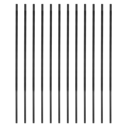 QUARKZMAN 12Pcs Lima de Cadena para Motosierra 3/16(4.8mm) de Acero al Carbono Endurecido Redonda con Mango de Plástico para Pulir Cadena de Sierra