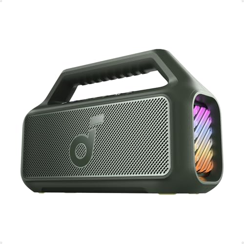 Image of Soundcore Boom 2 Outdoor Speaker, 80W, Subwoofer, BassUp 2.0, 24H Playtime, IPX7 Waterproof, Floatable, RGB Lights, USB-C, Custom EQ, Bluetooth 5.3, Portable for Outdoors, Camping, Beach (Renewed)