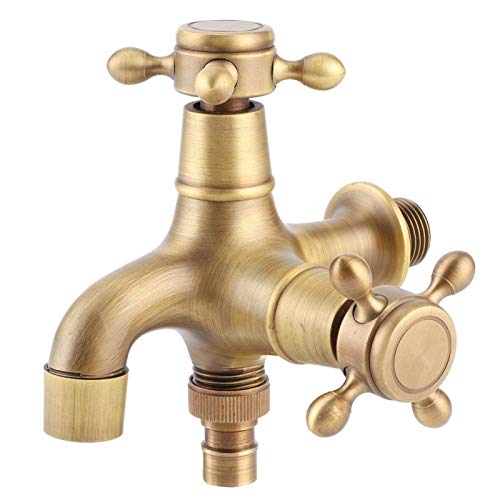 Rubinetto Singolo Freddo In Ottone Antico – Montaggio A Parete, Filettatura G 1/2, Apertura Rapida 90°, Per Bagno E Giardino