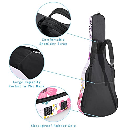 Housse guitare folk violet floral imperméable à fermeture éclair - 3