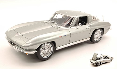 Chevrolet Corvette 1965 Silver 1:18 Maisto Auto Stradali Modello Modellino Die Cast