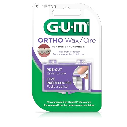 Image of GUM Orthodontic Wax for Braces & Aligners, Unflavored, 1 Count | Soothing Dental Wax with Vitamin E, Clear, Unflavored