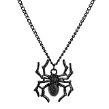 NIEBYI Collar de cadena de araña punk, gótico, plateado, punk, araña, collar, gargantilla de araña, Halloween, fiesta, reptil, animal, joyería para mujeres y niñas