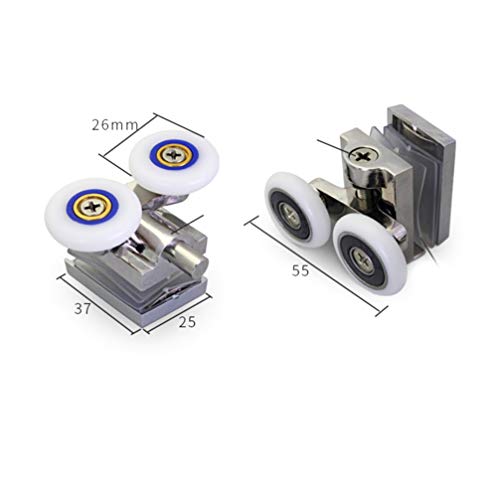 IMIKEYA 2 peças de rolos de porta de chuveiro de liga de zinco, duas polias para casa, quarto, cozin