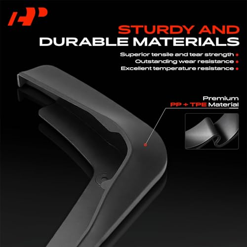 Image of A-Premium Mud Flaps, No Drilling Required Splash Guards with Accessories | Compatible with Volkswagen Golf 2020 2021 Hatchback, Set of 4 Front and Rear