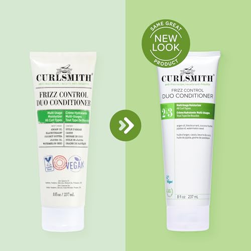Image of CURLSMITH Frizz Control Duo Conditioner - Moisturizing Anti-Frizz Condtioner and Nourishing Leave-In for Frizz Control, For All Curl Types, Vegan & Cruelty Free