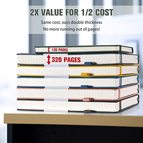 Image of 5 Pack College Ruled Notebook Bulk, A5, 312 Numbered Page Thick Journal Set