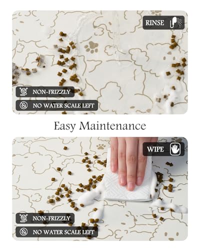 Image of Pet Feeding Mat-Absorbent Dog Mat for Food and Water Bowl-No Stains Quick Dry Water Dispenser Mat-Dog Accessories Pet Supplies-Bowl for Messy Drinkers