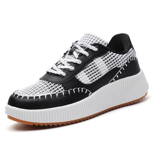 Meidiastra Women's Platform Fashion Sneakers Casual Chunky Low Top City Walking Shoes Lace UP Dolen Sneaker 2024 Orthopedic Walking Shoes with Plantar Fasciitis