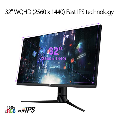 ASUS ROG Swift PG329Q - 32 Zoll WQHD Gaming Monitor - 175 Hz, 1ms GtG, G-Sync kompatibel, DisplayHDR 600 - Fast-IPS Panel, 16:9, 2560x1440, DisplayPort, HDMI, USB-Hub, ergonomisch – Bild 3
