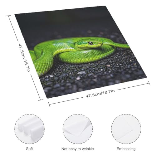 Serviettes de table absorbantes et durables motif serpent vert x6 - 3