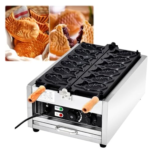 Taiyaki Maker Machine Electric Fish Waffle Maker Taiyaki non A stick Coating Bakeware Waffle Maker Temperature per uso domestico commerciale [classe energetica A]