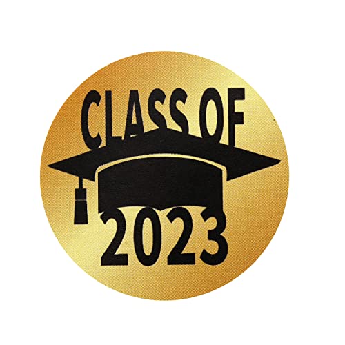 Binaryabc Class Of 2023 Stickers,Graduation Envelope Seals,Graduation Party Favor Labels,Graduation Gift Tags,500Pcs(Golden Black) #TOP7