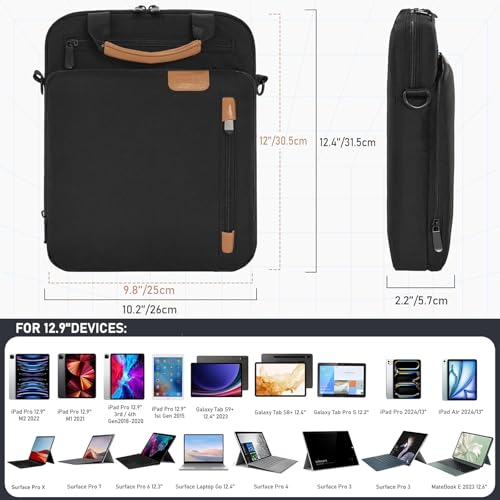 Image of 12.9 Inch Tablet Sleeve Bag, Padded Carrying Case for 13 Inch New iPad Pro M5 /Air M3 2025,Pad Pro M4 M2 M1 /Air M2, Samsung Galaxy Tab S9 FE+ /S9+ /S8+ /S7 FE /S7+ 12.4 inch 2022 /2023, Surface Laptop Go 12.4 inch