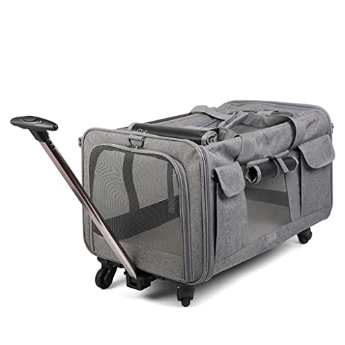 Valise de voyage pour animaux de compagnie transportable avec roues amovibles