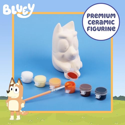 Image of Bluey Paint Your Own Bingo Figurine, Paintable Ceramic Figure, Includes 6 Acrylic Paints, Paintbrush, Toys, Birthday Decorations, Party Favors, Kids Activities