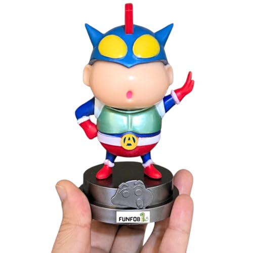 Image of FUNFOB Shinchan Action Figure Height-13cm Collectible for Anime Fans Action Kamen Toys PVC Multicolour | Shinchan Silver Stand