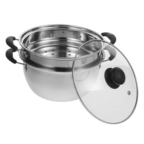 LIFKOME 1Pieza Olla Inoxidable Para Vapor y Sopa Para Inducción y Gas Duradero y Ergonómico Para Cocinas