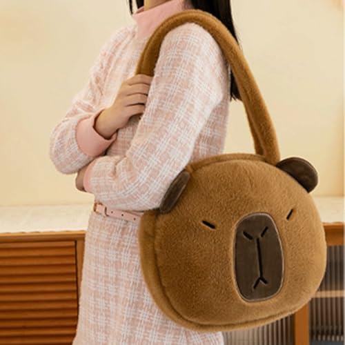 Capybara Purse Plush Cute Capybara Shoulder Bag Kawaii Adorable Capibara Bag Animal Fluffy Purse Christmas Gift4