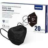 CRAZYCHIC - 20x Masque FFP2 NR Noir - Norme CE EN149 - Masque de Protection Respiratoire Certifié - Haute Filtration 5 Couches CE0598 - Stock France Livraison Rapide - Boîte 20 pièces
