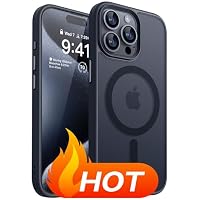 Custodia LAPOPNUT Per IPhone 15 Pro 6,1'' (Modello 2023): Cover Magnetica Opaca Traslucida Con Protezione Completa Fotocamera E Paraurti Antiurto (Nero)