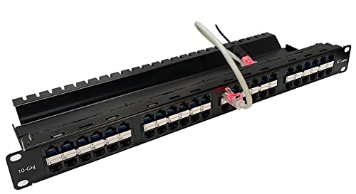 R.j. Enterprises-Hdpp-48-C6A One U-No Punch Down-10 Gigabit,Tool-Less,High Density, Feed Through, Patch Panel (48 Port-1 U)-Data Center-Colocation(Bet Switch N Server)-Telecom Room-Rack Mount #TOP1