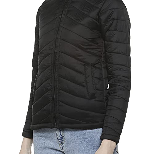 Image of PINACOLADA Women's Puffer Regular Fit Bomber Jacket For Winter Wear | Standing Collar | Full Sleeve | Zipper | Casual Jacket For Woman & Girl | Western Stylish Jacket For Women