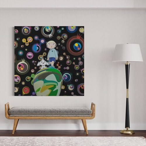 Póster de Takashi Murakami con flores sonrientes pop art para decorar paredes con lienzo moderno 6