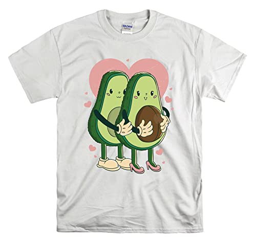 T-shirt avocat blanc pour homme et femme en taille S coupe classique