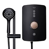 Triton Showers Amala Metallic | Shower Electric | 9.5 KW I Black I Brushed Copper I Electrical Showers | with Showerhead and Anti Twist Hose | Best Electric Shower Units for Bathrooms