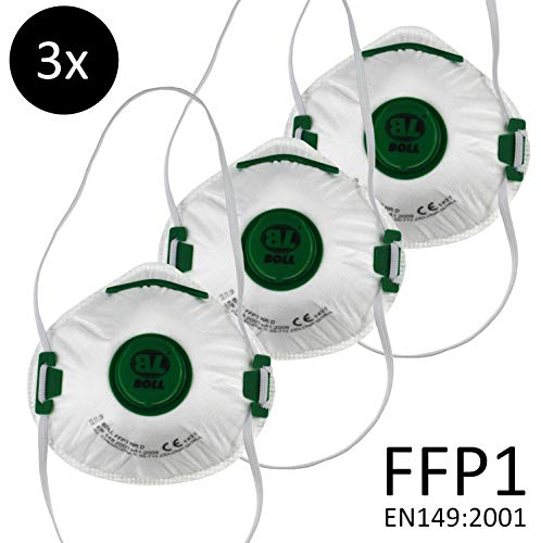 Preisvergleich Produktbild Berlin Optix FFP1 Atemschutzmaske 3 Stück Schutzmaske Wirksamer Schutz Flexibel Anpassbar Hoher Atemkonfort Hygienisch Verpackt