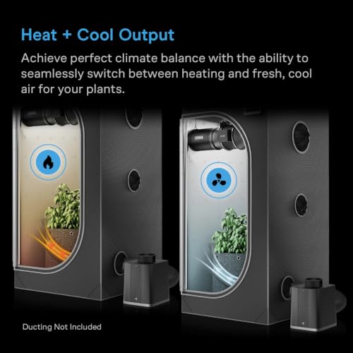 Image of AC Infinity THERMOFORGE S7, Environmental Heater 1000W with 10-Level PTC. | Heating and Fresh Air Intake Control, Dual Duct Configurations for Grow Tents, Rooms, Greenhouses