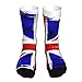 Chaussettes unisexes avec motif drapeau du Royaume-Uni - 40 cm - Pour homme et femme - Noir, 1 noir, taille unique