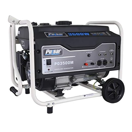 Pulsar 3,500W Portable Gas-Powered Generator with Mobility Kit PG3500M, 3500W