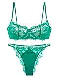 awake lingerie mabel reggiseno e mutandine affascinanti in set di biancheria intima in raso e pizzo floreale, biancheria da notte elegante, intimo da donna