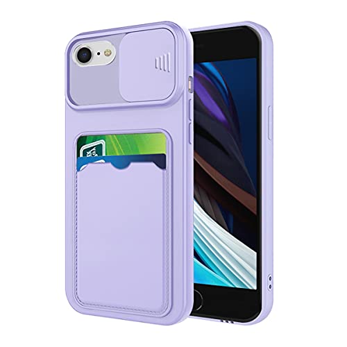 Coque iPhone SE 2022 antichoc silicone avec fente carte bancaire et protège objectif