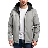 Jackets For Men Fashion, Soft Fleece Hoodie Jacket-Full Zip Sweatshirts Coat With Pocket Mens Raincoat Hood Waterproof Lightweight Packable Rain Office Smoking (XXL, Gray)