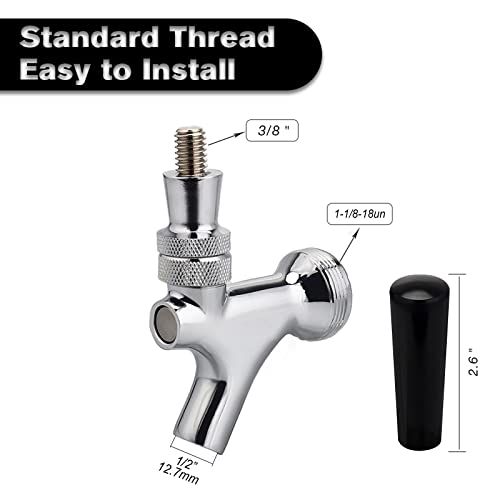 Ferroday Stainless Steel Core Draft Beer Faucet Polished Brass Beer Faucet For Keg Tap Tower Beer Shank & Kegerator Beer Faucet Classic Beer Dispensing Tap Standard Faucet Tap #TOP2