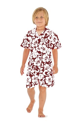 Image of Boys' Aloha Luau Shirt Cabana Set in Signature Prints | 100% Cotton; Button Front Shirt; Signature Tropical Prints; Lightweight Comfort; Vacation Ready