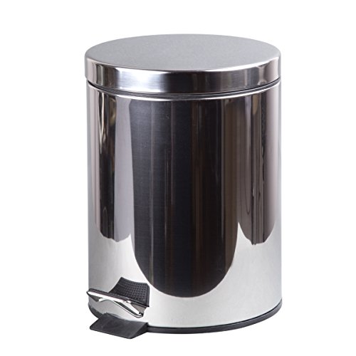 Papelera redonda acero inoxidable 5 litros con pedal