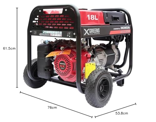 Motosoldadora (gasolina) XS200 (máx. 5.500W, depósito 18 l, AVR, Powered by Honda, ruedas, alerta aceite, electrodos 1,6-4,0mm, 2 tomas 230V, protección térmica y panel digital) - Imagen 4